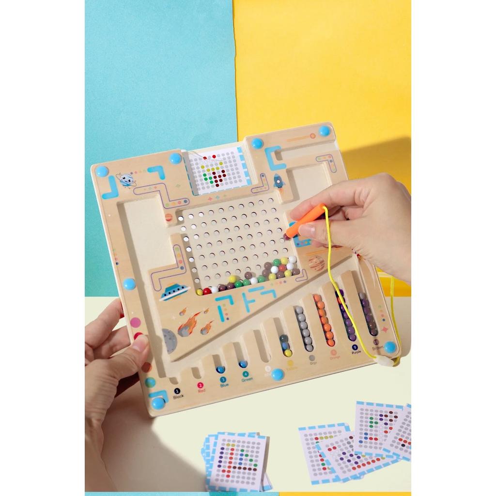 Gry Sortowanie Magnetyczne Zabawki Puzzle Montessori Labirynt Nauka Koloru Liczenie Klasyfikacja Numerów Drewniane Zabawki Edukacyjne