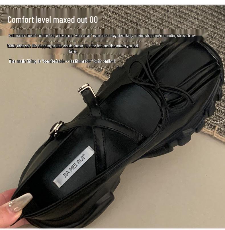 Original Women's Casual French Height-Boosting Cute Doll Ruffled Thick-Soled Mary Jane Shoes
