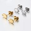 10pcs Gold Stainless Steel Love Heart Ear Studs for DIY Earrings Base Jewelry Making Hole Dangle Charm Components Accessories