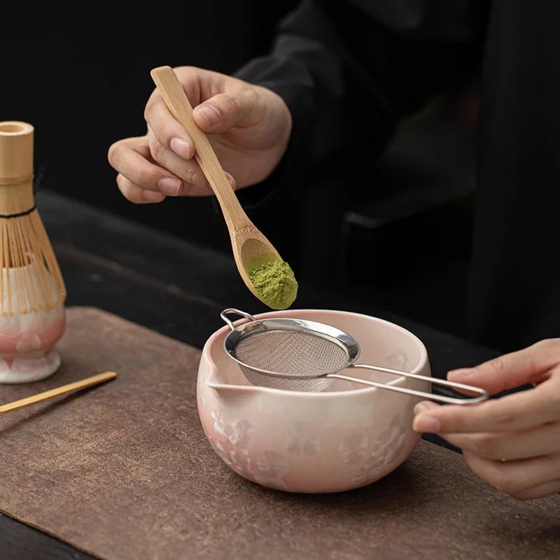 Matcha Set Matcha Whisk Set, Ceramic Matcha- Set 4/8 Pcs Matcha- Kit For Matcha- Lovers (Crystal Ice Flower Pattern) Matcha Kit