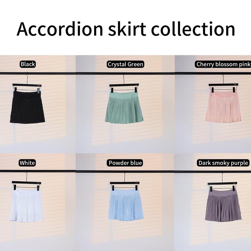 Lulu Women's Quick-Dry Pleated High-Waisted Accordion Skirt for Yoga, Fitness & Tennis