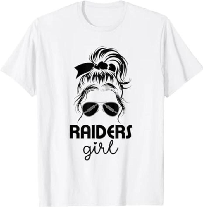 Raiders Girl Messy Bun - Love Raiders T-Shirt XL
