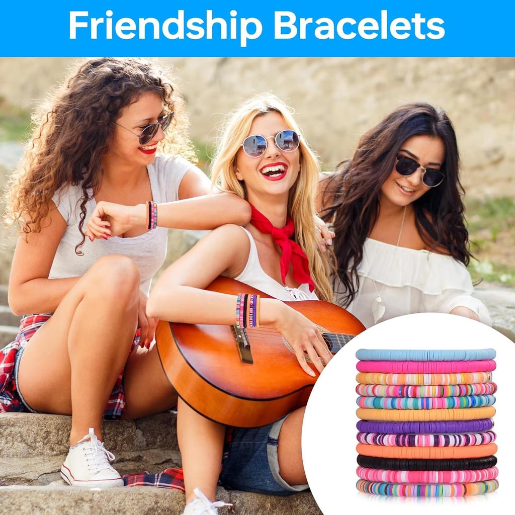 Bracelets Sets for Girls,Friendship Bracelet,Colorful Stretch Friendship Bracelets Gift for Girl Party Favors