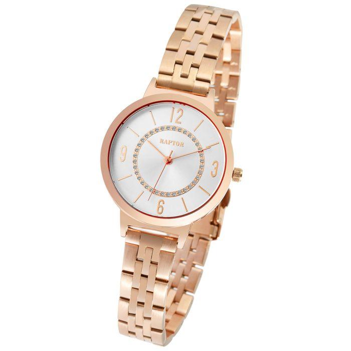 Montre - RAPTOR - Sara - Acier inoxydable rosé doré - Boîtier 36 mm - Mouvement quartz Miyota 2035