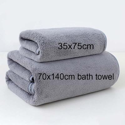 Coral Fleece Thickened Towel and Bath Towel , Solid Color, Soft and Absorbent, Suitable for Home Gym Face Washing Towels