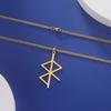 Lemegeton Minimalistischer Nordischer Runen-Halskette für Frauen und Männer Wikinger Liebe und Frieden Anhänger Halskette Partner Schmuck Geschenk