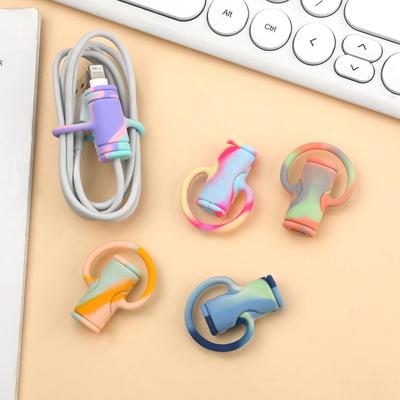 1PC 2 In 1 Data Cable Protector Cover, Cute Silicone Data Cable Winder, Universal Mini Data Cable Protective Cover.