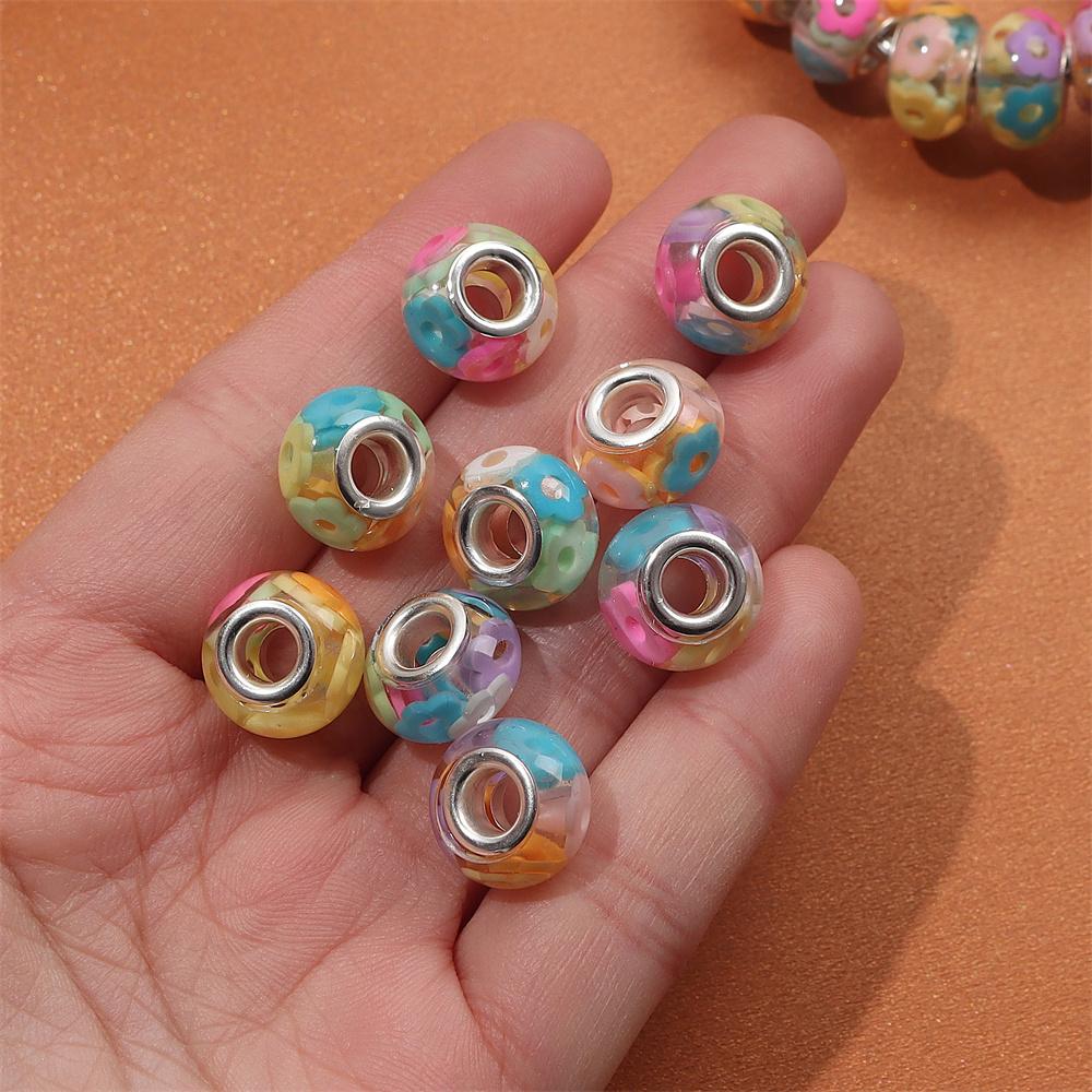 30/50/100pcs Resin Large Hole Bead Lighting, European Craftsmanship Bead Spacer Bead DIY Jewelry Bracelet Necklace Earring Jewelry Production