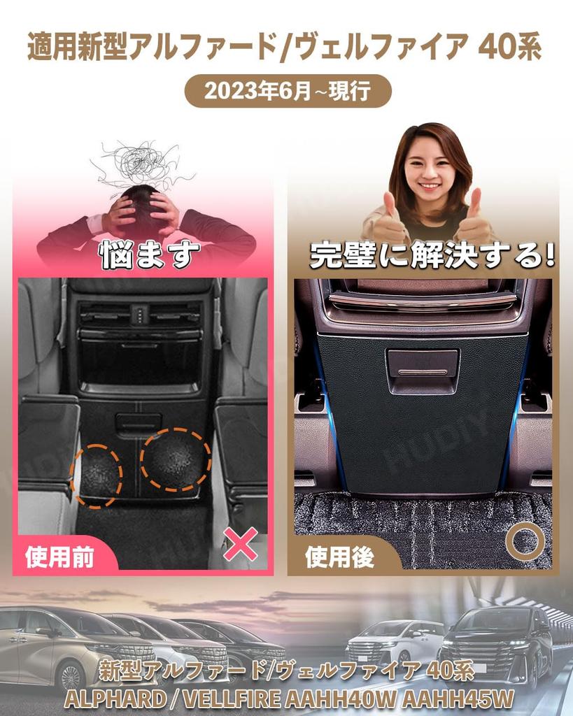 HUDIY Rear Center Console Box Kick Guard for Toyota Alphard and Vellfire Protective Mat for Rear Air Vent Kick ALPHARD VELLFIRE Exclusive Accessory