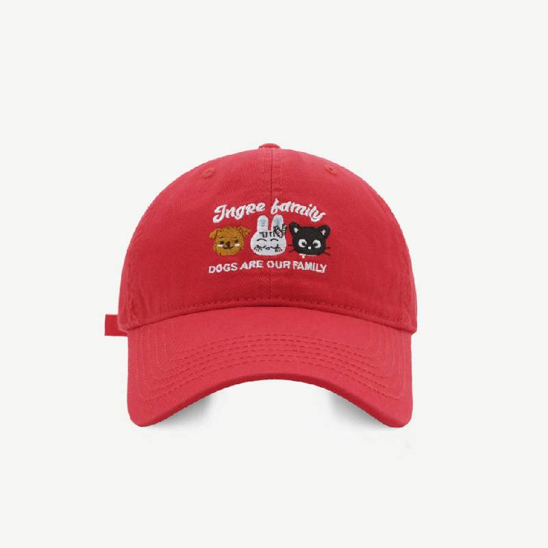 Embroidered Cartoon Cute Baseball Cap Wide Brim Cap Stylish Material Durable