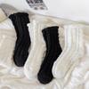 Women Socks Winter Fleece Fuzzy Socks Female Autumn Happy Funny Middle Thick Tube Warm Home Black White Floor Soft Sleep Sock