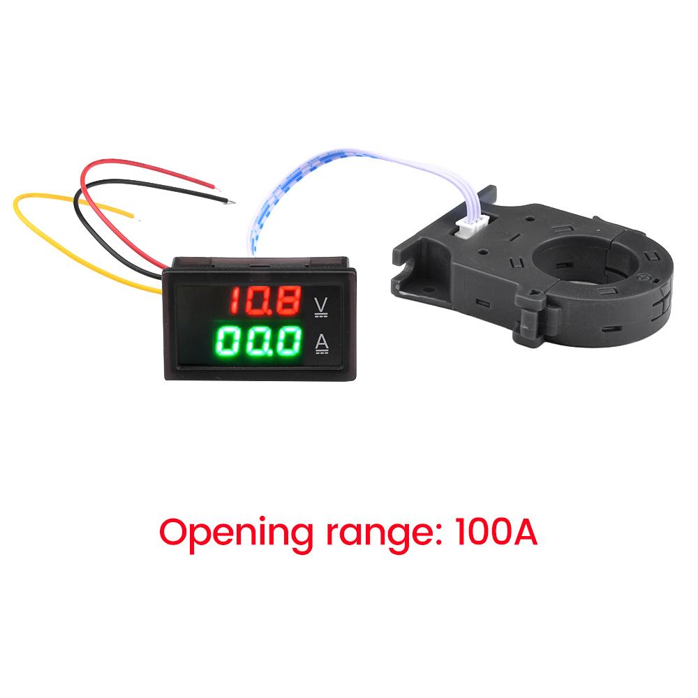 Hall Ammeter Voltmeter DC 0-300V 50A/100A/200A/400A Isolation Type LED Dual Digital Display Voltage Current Meter