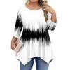 Womens Plus Size 3/4 Sleeve Shirts  Round Neck Tunic Tops Basic Loose Fit Tee Tops L-5XL
