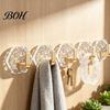 Acrylic Hexagon Hooks Adhesive Hooks, Hexagonal Wave Shape, No Drilling Easy Dorm Room Wall Installation Hook, Modern Style Clear for Bathroom Kitchen