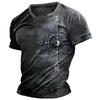 Vintage hommes T-shirt D'été Chemise Américaine Hauts Boussole Imprimé à manches courtes T-shirts Lâche Quotidien Hommes Vêtements Décontracté Streetwear