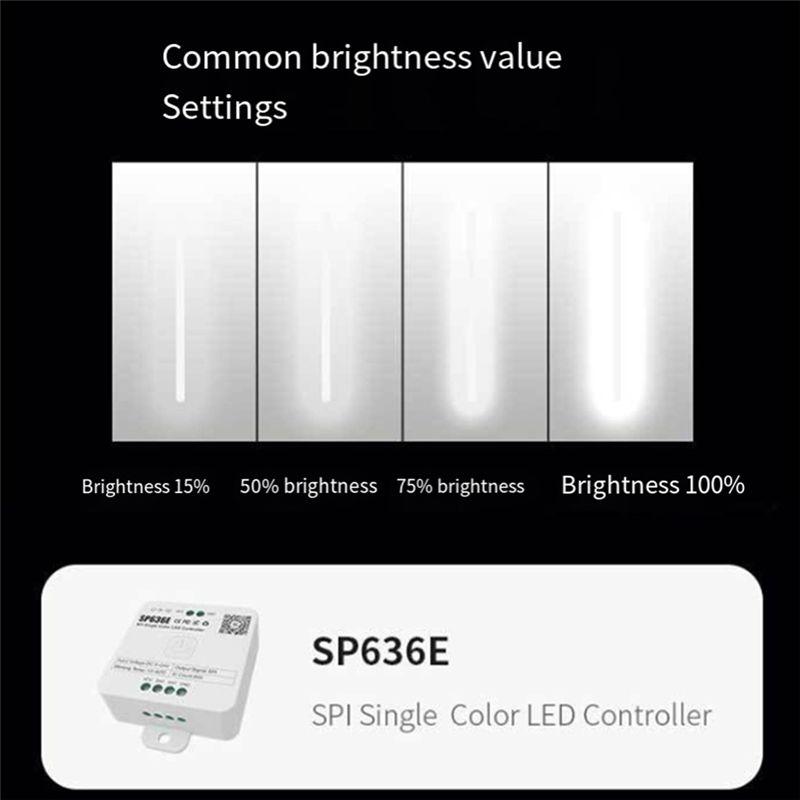 Fresh AND-SP636E SPI DC5-24V Monochrome Controller With AND-RC1 Remote Control Support 2.4G Touch Remote Control