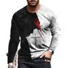 Men'S T-Shirt 3D Digital Printing Outer Wear With Long-Sleeved Casual Top