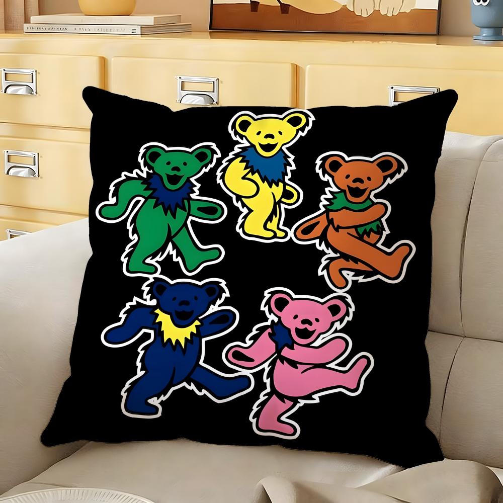 GGrateful DDead rock band Cushion Cover Soft Durable Reversible Pillow Cover Home Car MultiScene Daily Comfort Pillowcase