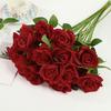 Artificial Rose Flower Realistic Long Stem Faux Silk Rose Bouquet For Valentine's Day Home Wedding Party Flower Decoration
