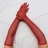 Rhinestones Long Gloves Performance Gloves Mesh Long Gloves With Rhinestones Fishnet Long Gloves Women Dance Gloves