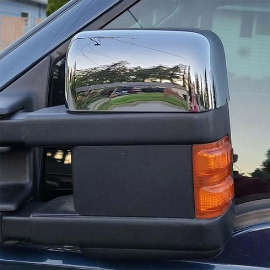 2x Top Half Chrome Mirror Cover Towing Caps For 2008~16 Ford F250 F350 F450 F550