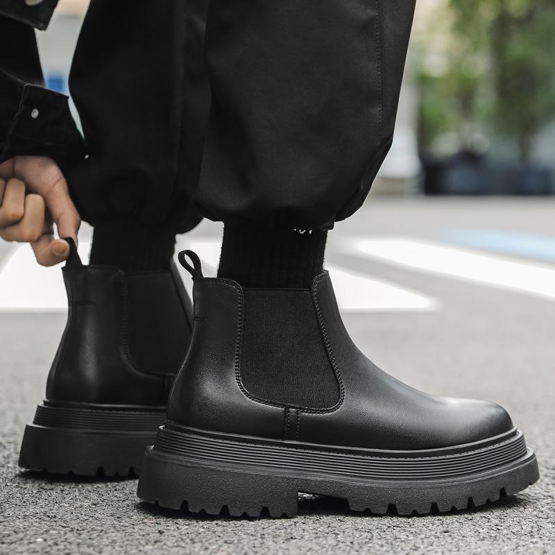 Chelsea boots men's winter new platform short boots trend inner height increase Martin boots men's tooling boots 56731-J