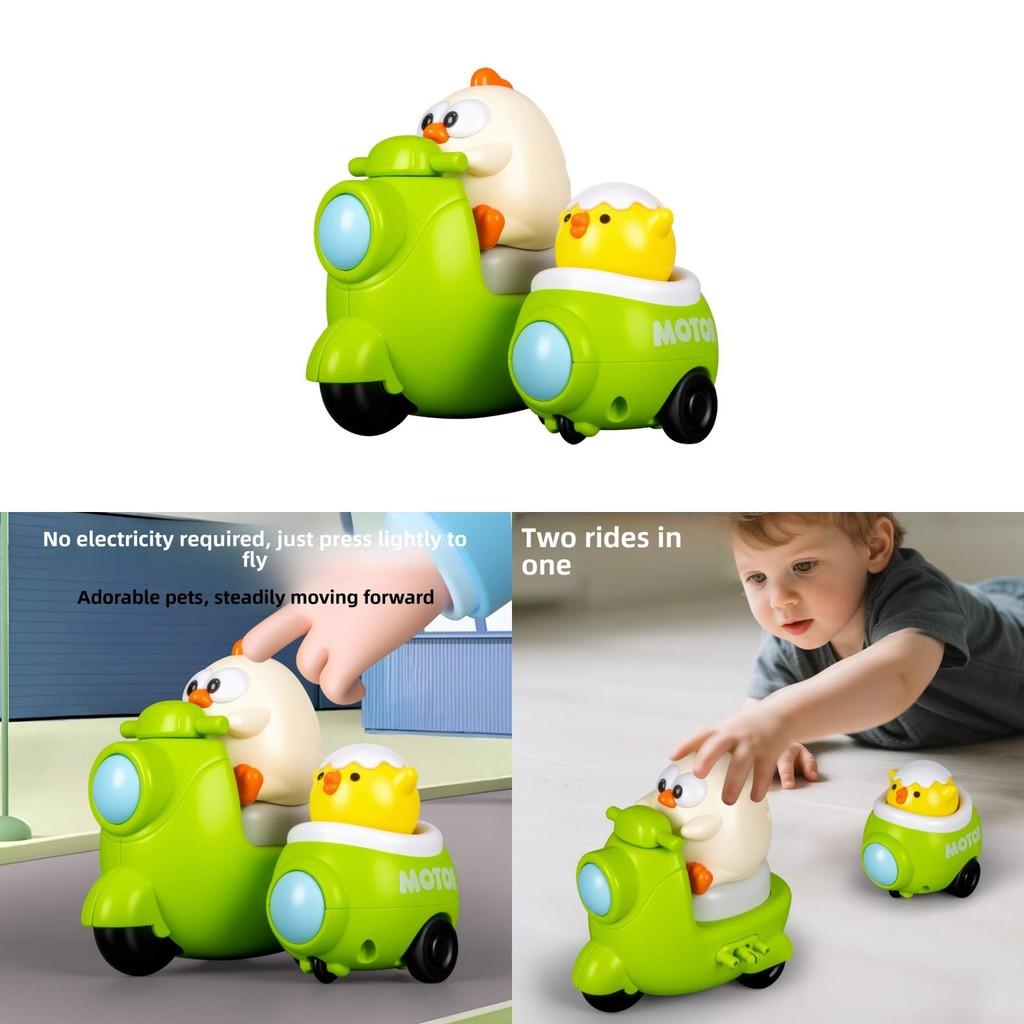 Plastic Toddler Car Toy Set With Inertial Tricycle And Cute Rabbit Chicken Design For Early Learning
