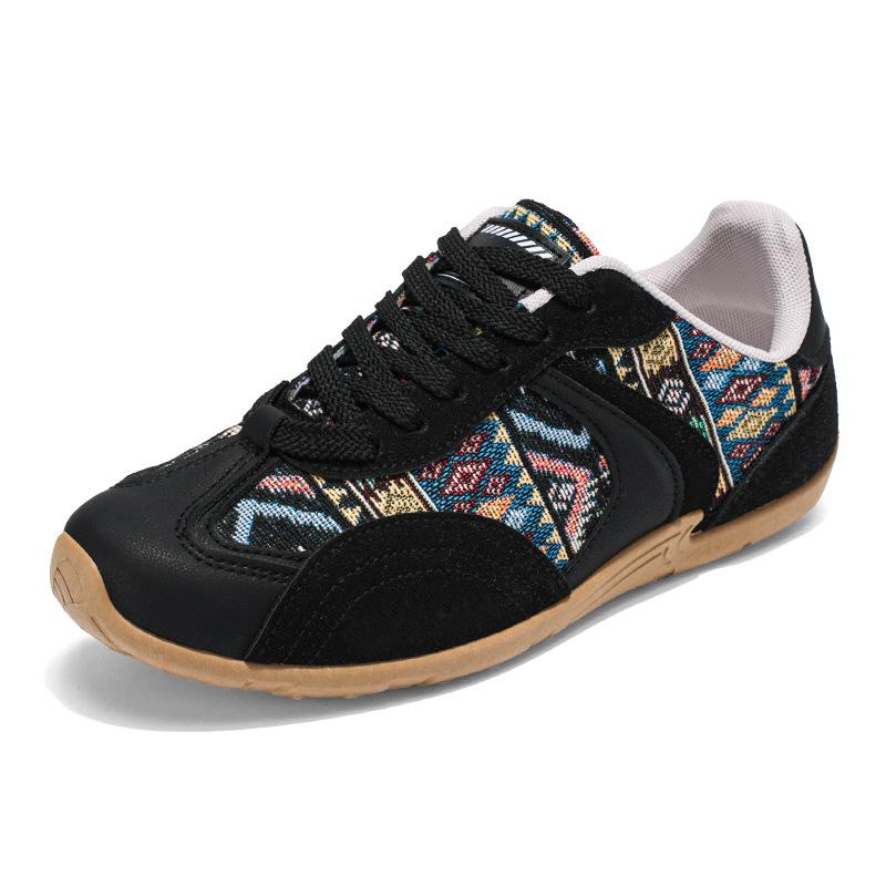 

National style cloth surface German training men s shoes 2025 summer new low-top retro trend versatile men s casual sports shoes 39 чёрный