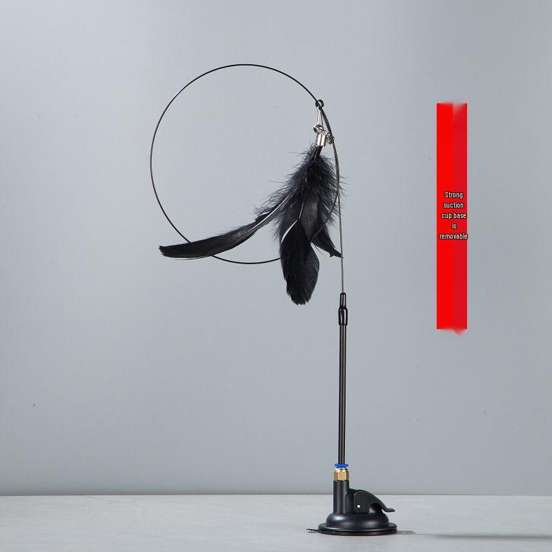 Interactive Detachable Feather Cat Teaser with Strong Suction Cup
