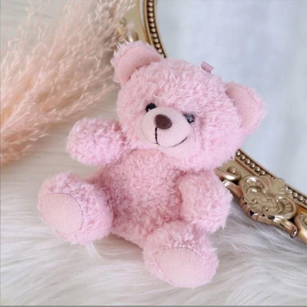 Stuffed Animals Curly Plush Sitting Doll Animal Bear Bear Bag Pendant  Boys and Girls