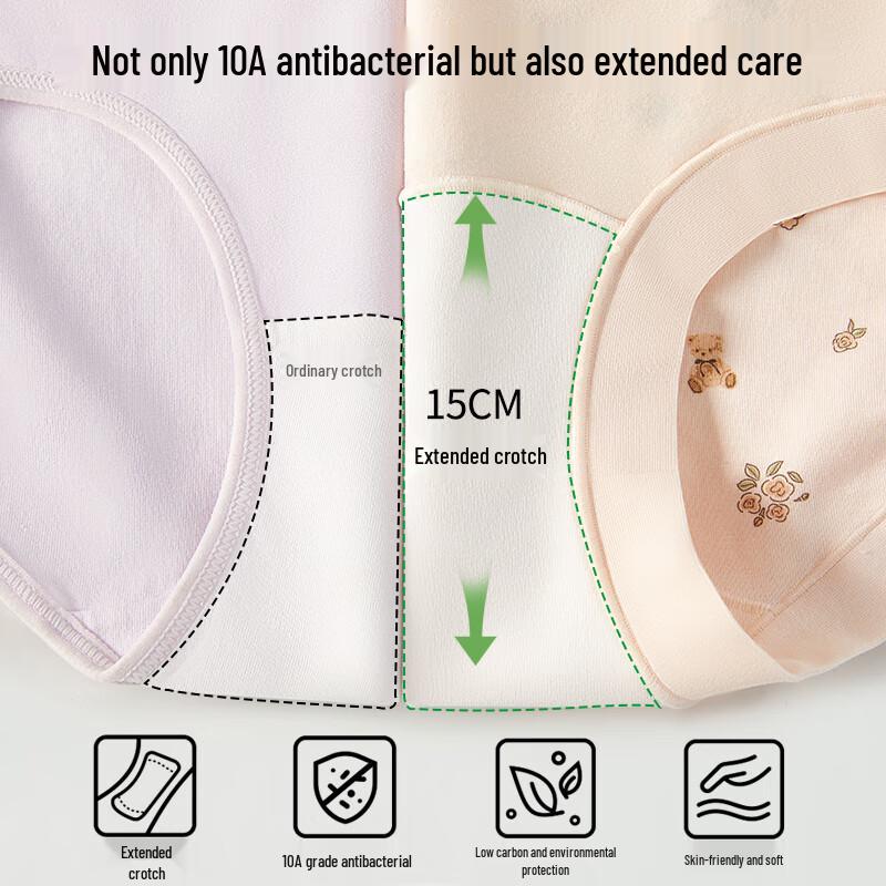 Audiffren Women's 100% Cotton Crotch Antibacterial Printed Briefs (3-Pack)