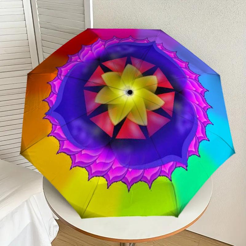 

1pc Colorful Design Automatic Folding Umbrella - Compact 8-Rib Design,Perfect Gift for Friends & Family yy250926097