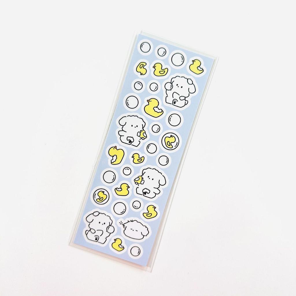 Koreanische Weiße Welpen Guka Cartoon-Aufkleber: Mattes Finish für Journals & DIY-Dekor