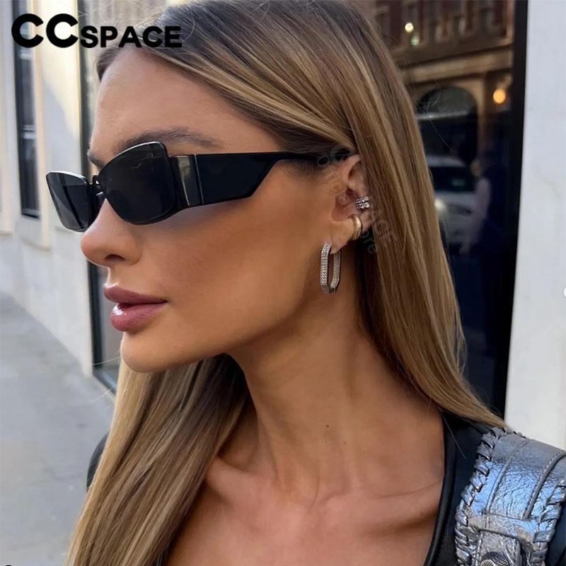 56387 Luxury Punk Rimless Sunglasses Women Brand Designer Half Frame Sun Glasses Men Goggle Shades Uv400 Fashion Black Eyewear