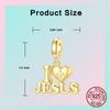 Golden Cross Charms Copper I Love Jesus Dangle Pendant Fit Bangle Bracelet Necklace Diy Jewelry