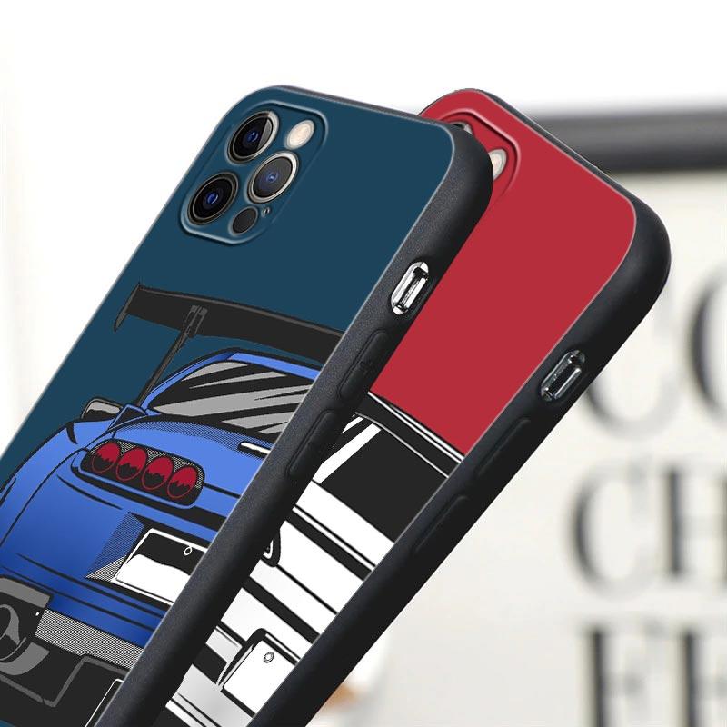 Japan JDM Tokyo Sports Car Anime Phone Case For Apple iPhone 16e 16 15 14 13 12 11 Pro Max XR XS 8 Plus SE2 Cover Silicone Cases