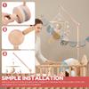 Baby Bed Bell Toy Holder Crib Bed Bell Wooden Bracket Baby Mobile Hanging Rattles Toy Holder Decorative Accessories Arm Bracket