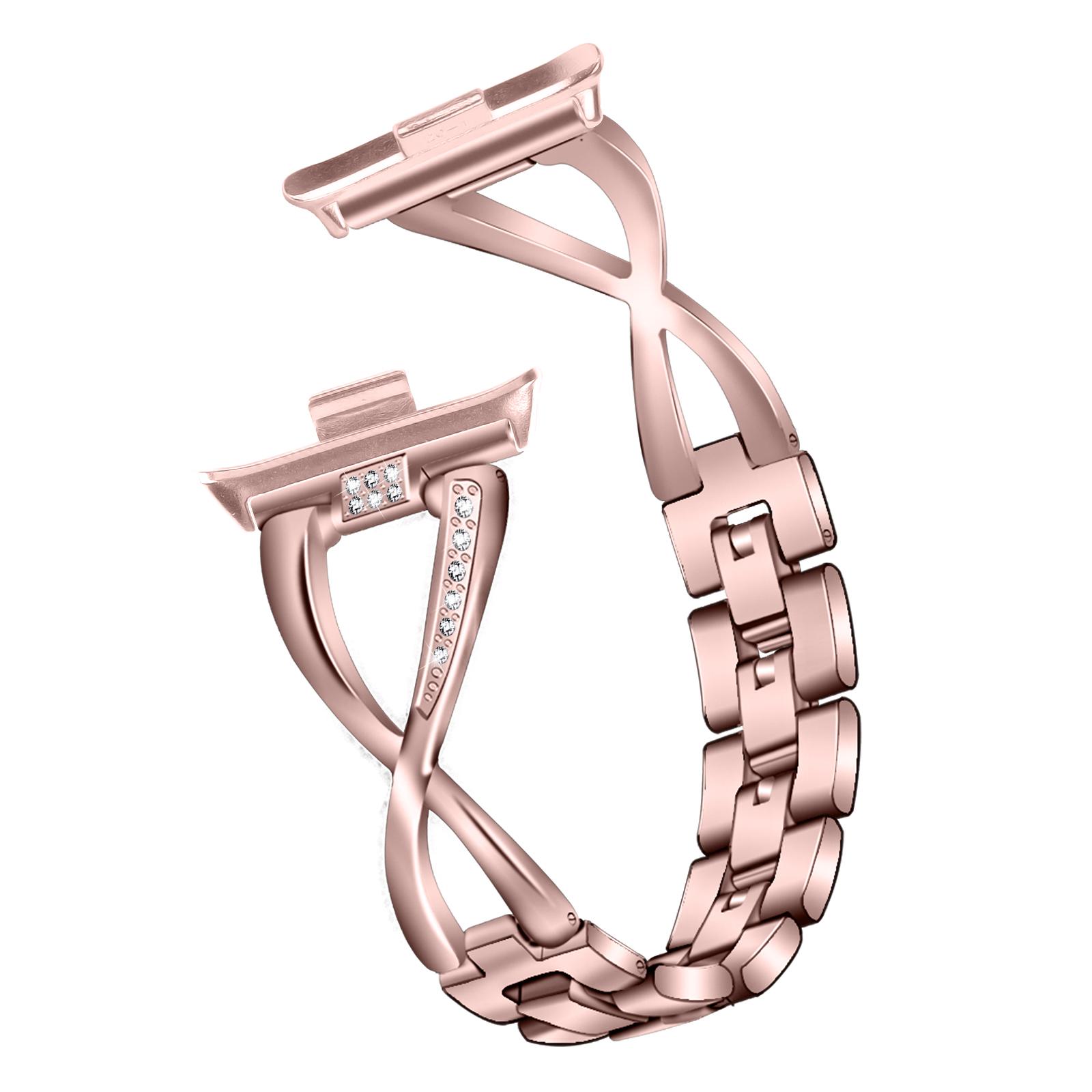 

Zinc Alloy Watch Strap for Xiaomi Redmi Watch 4 Bling Rhinestone Decor Bracelet Rose Pink