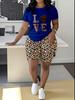 Abstract code European and American women's clothing butterfly printing T-shirt shorts set sports suit