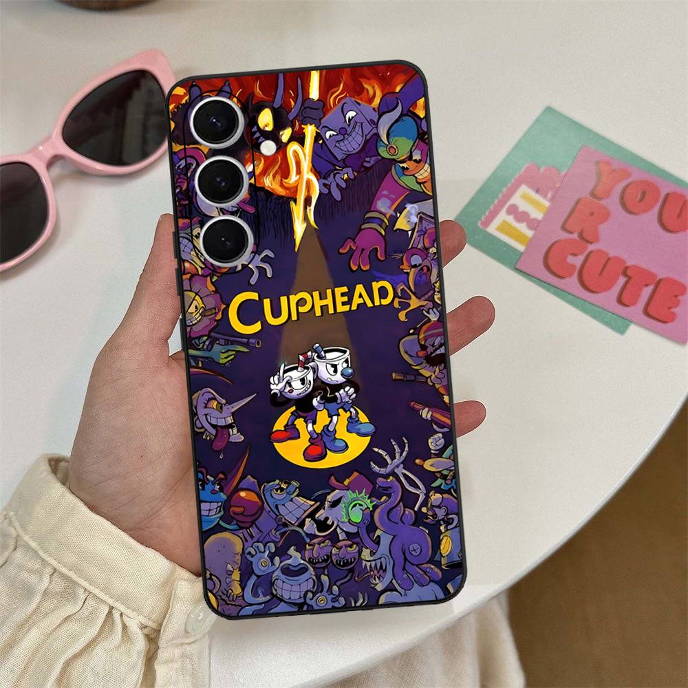 C-Cuphead Klasická hra Pouzdro na telefon Pro Samsung S 24 Fe 25 Ultra Plus 20 Lite 21 30 22 23 24 22 Ultra 5G Fundas