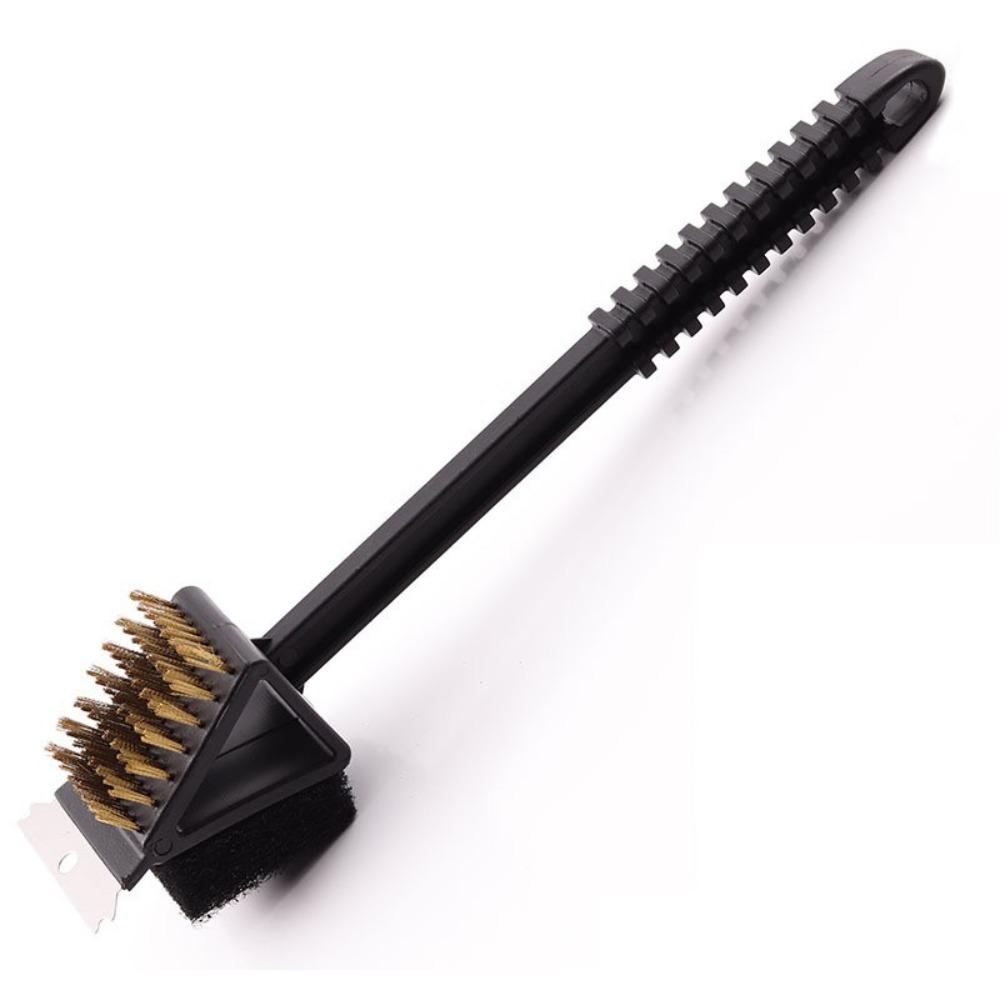 3in1 BBQ Cleaning Brush Long Handle Grill Net Cleaner Durable Barbecue Cleaner  Outdoor Bbq Cleaning Brush