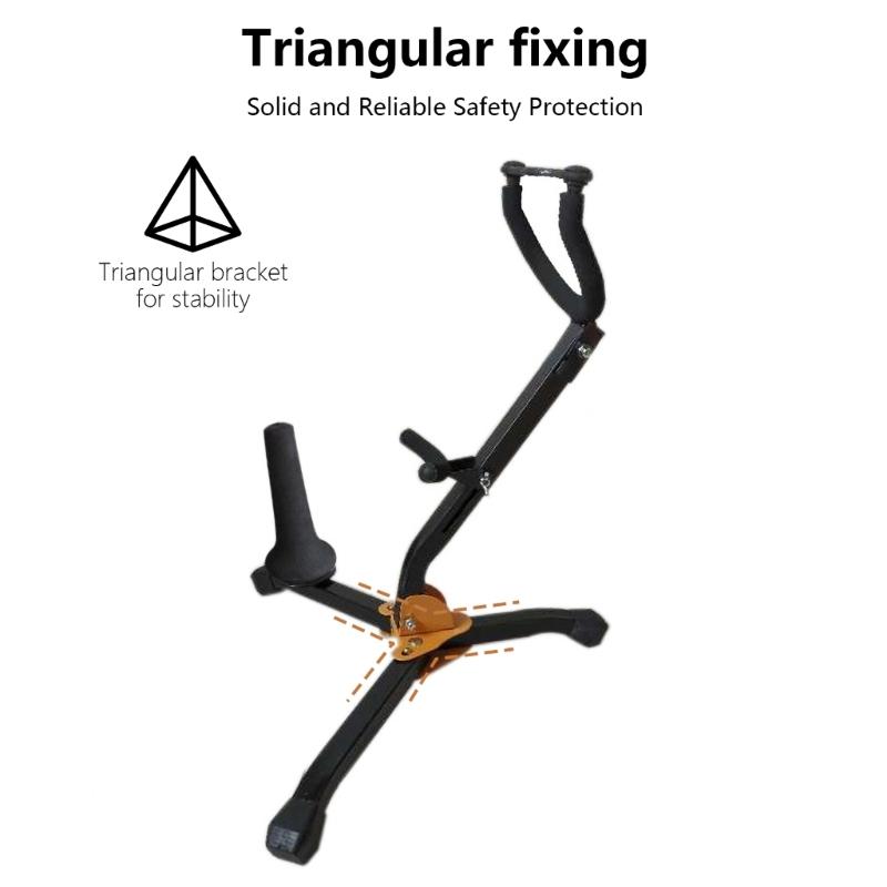 Altos Tenors Saxophone Rack Metal Triangular Base Folding Saxophone Stand Tripods Standing Rack Instrument Accessory