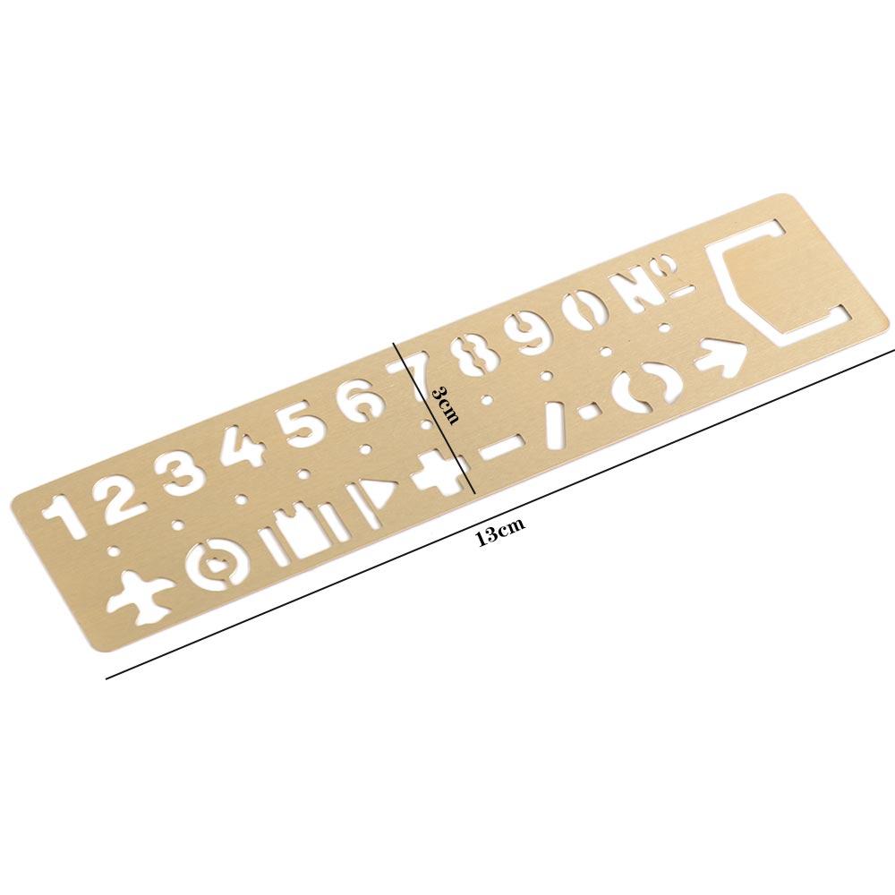 Brass Ruler Bookmark Hollow Metal Bookmark Stationery Number Letter Bookmark Page Marker