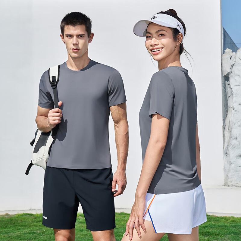 Teluoman Unisex Cooling High-Elastic Seamless Round Neck T-Shirt