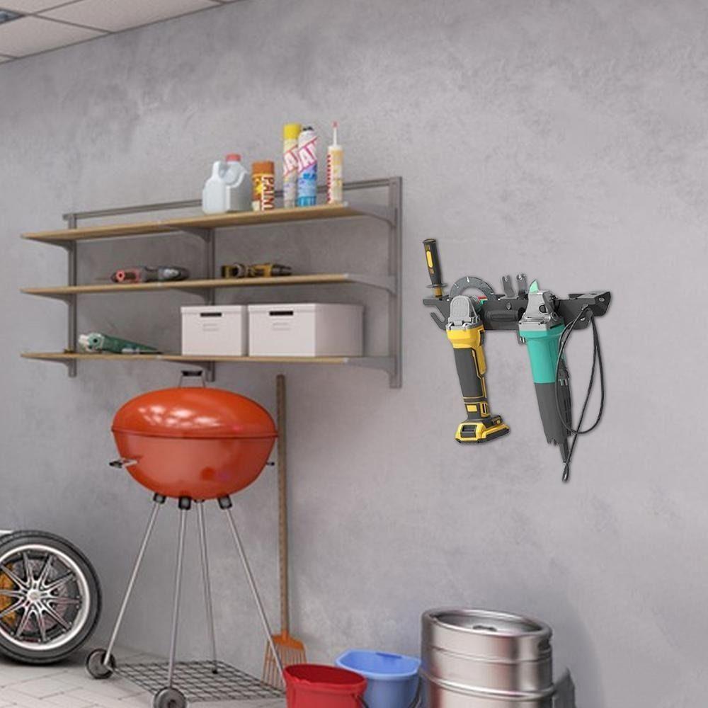 Carbon Steel Grinder Stand Wall Mount Cord Hanger Sturdy Storage Rack Wrenches