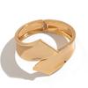 Contrasting Color Geometric Spring Buckle Opening Bracelet Female, Design Serpentine Metal Smooth Surface Winding Bracelet