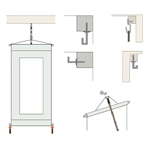Fukui Metal Crafts Hanging Scroll Fixture, Adjustable Height, Iron, 500mm, 1230mm