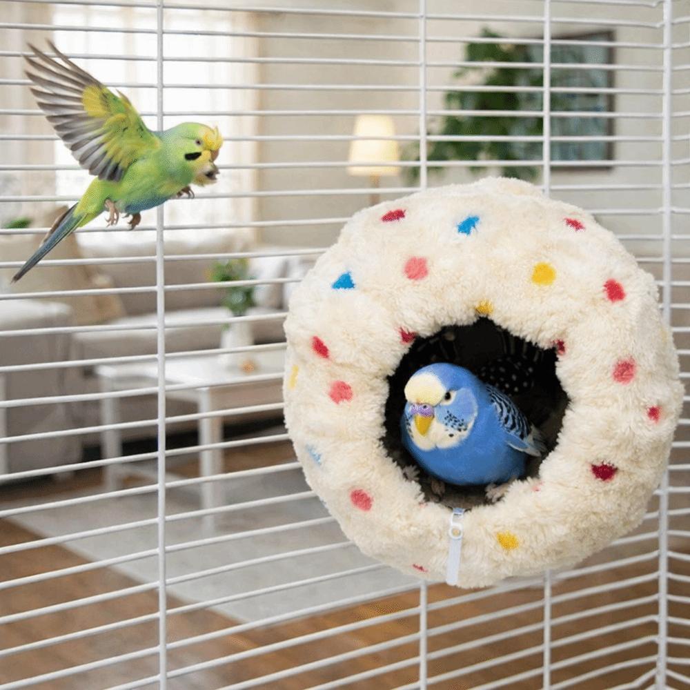 Versatile Fleece Imitation Woven Bird Nest Round Thickened Parrot Sleeping House Detachable Warm Bird Breeding Nest Four Seasons