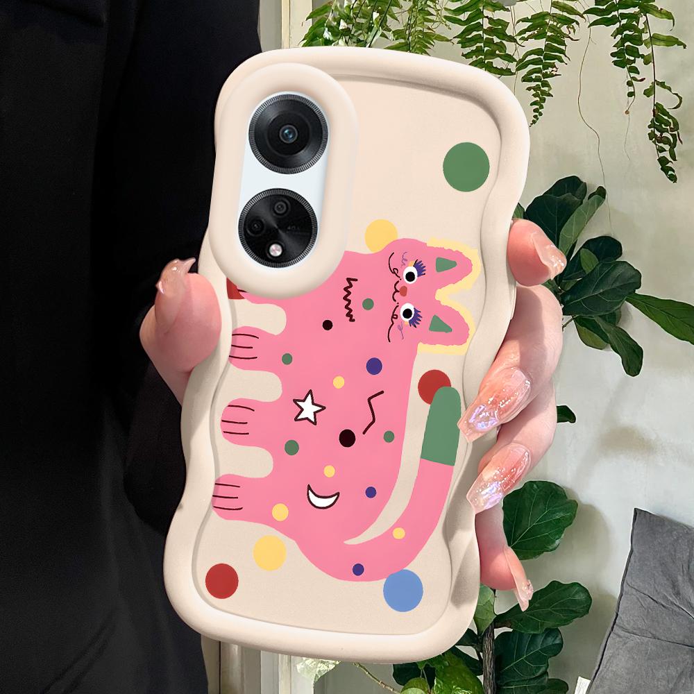 

Окрашенный узор Big Wave Edge Мягкий силиконовый материал Macaron чехол для телефона противоударный защитный резиновый чехол для OPPO Reno Realme Realme C2S белый