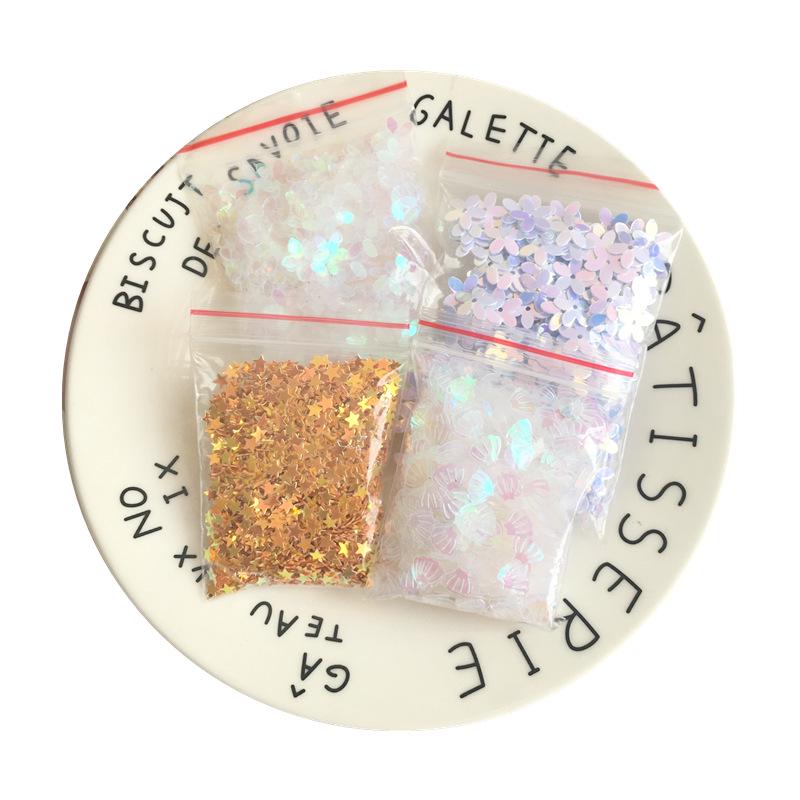 10g Gold Star & Flower Sequin Glitter Beads for DIY Crystal Mud & Nail Art